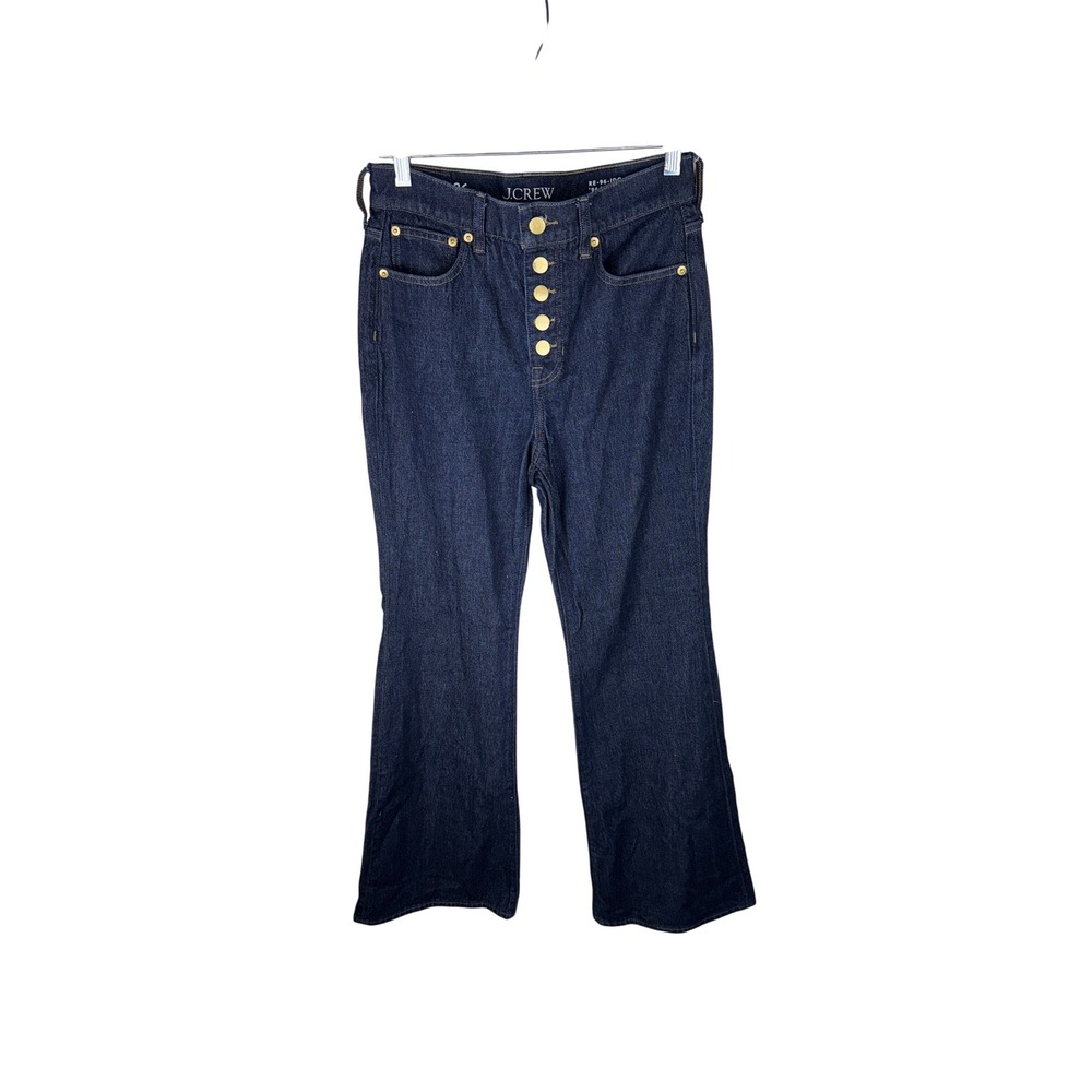 J.Crew 96 Flare Jeans High Rise Button Fly Indigo Blue 26